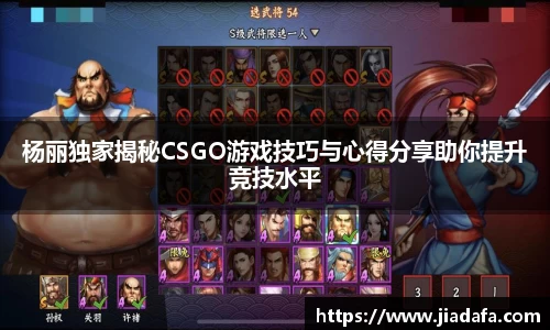 杨丽独家揭秘CSGO游戏技巧与心得分享助你提升竞技水平